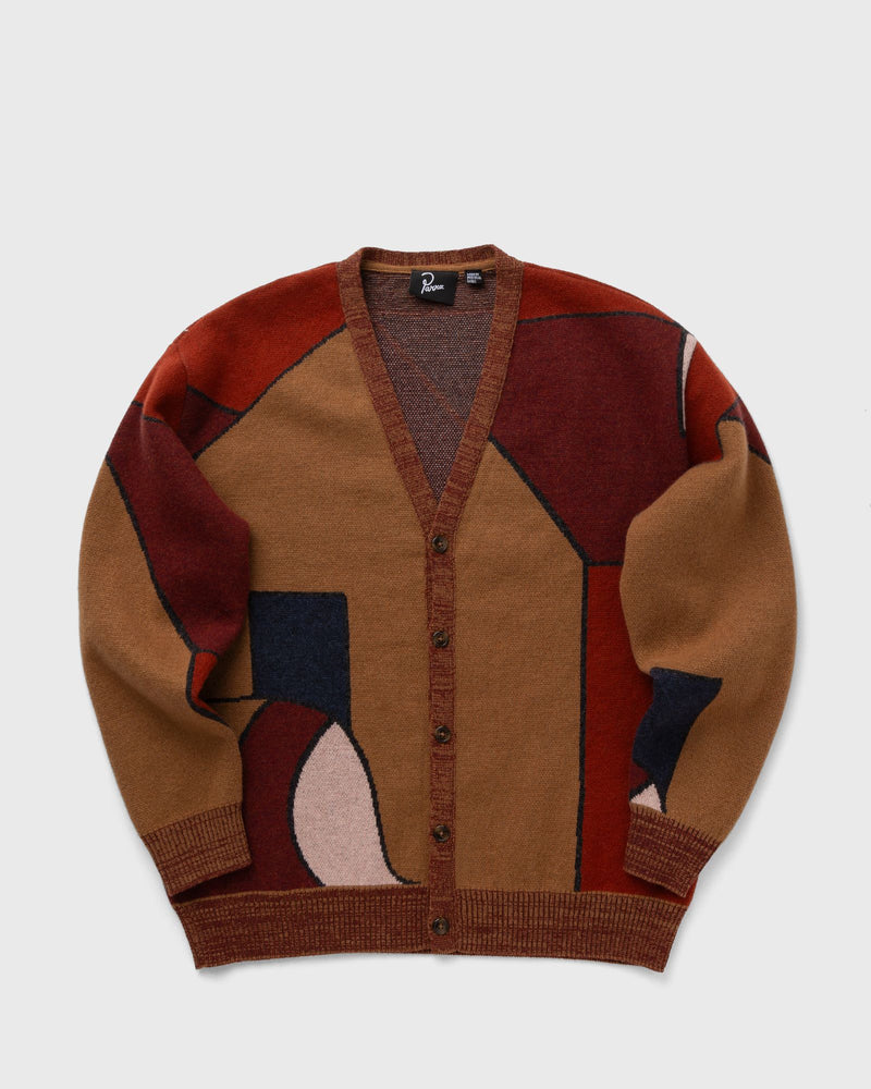 By Parra Your stupid shed knitted cardigan brown