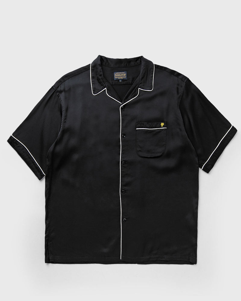 Pendleton PIPING EMB OPEN COLLAR SHIRT black