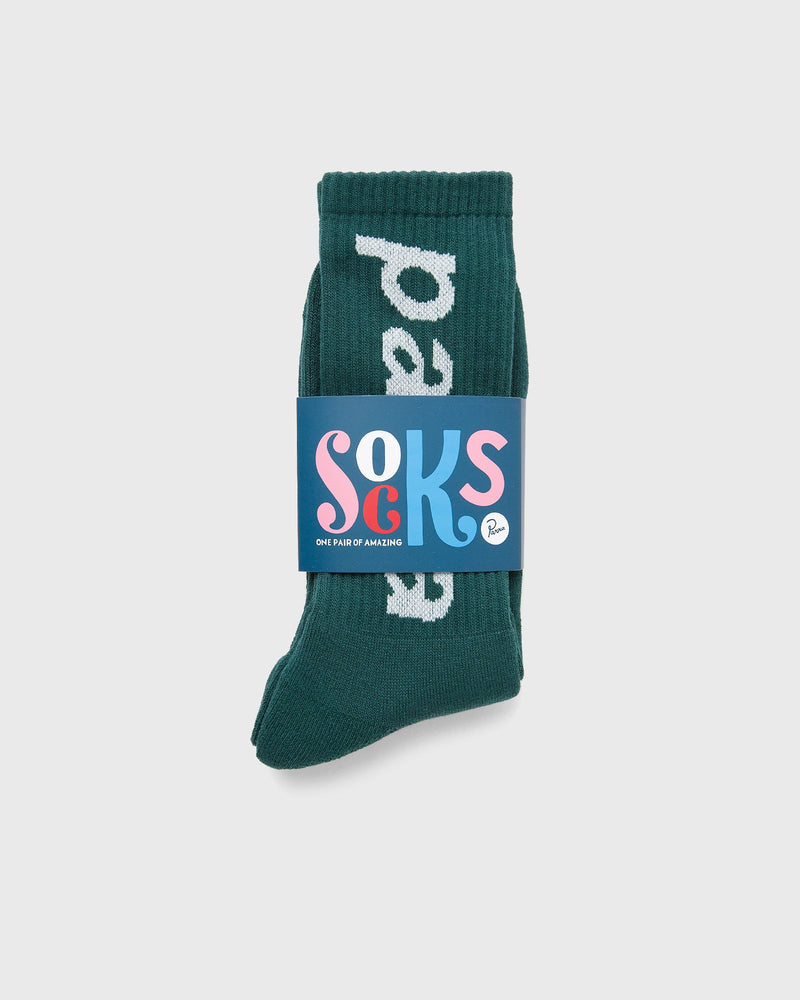 By Parra Lower case crew socks green