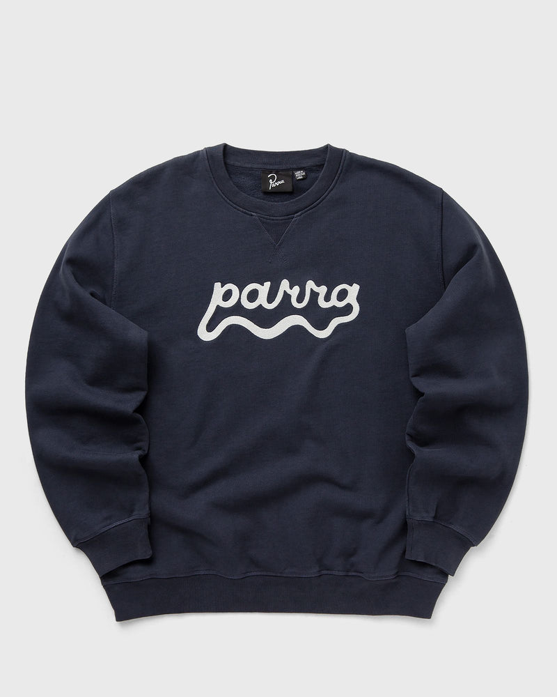 By Parra Water wave logo crew neck sweatshirt blue