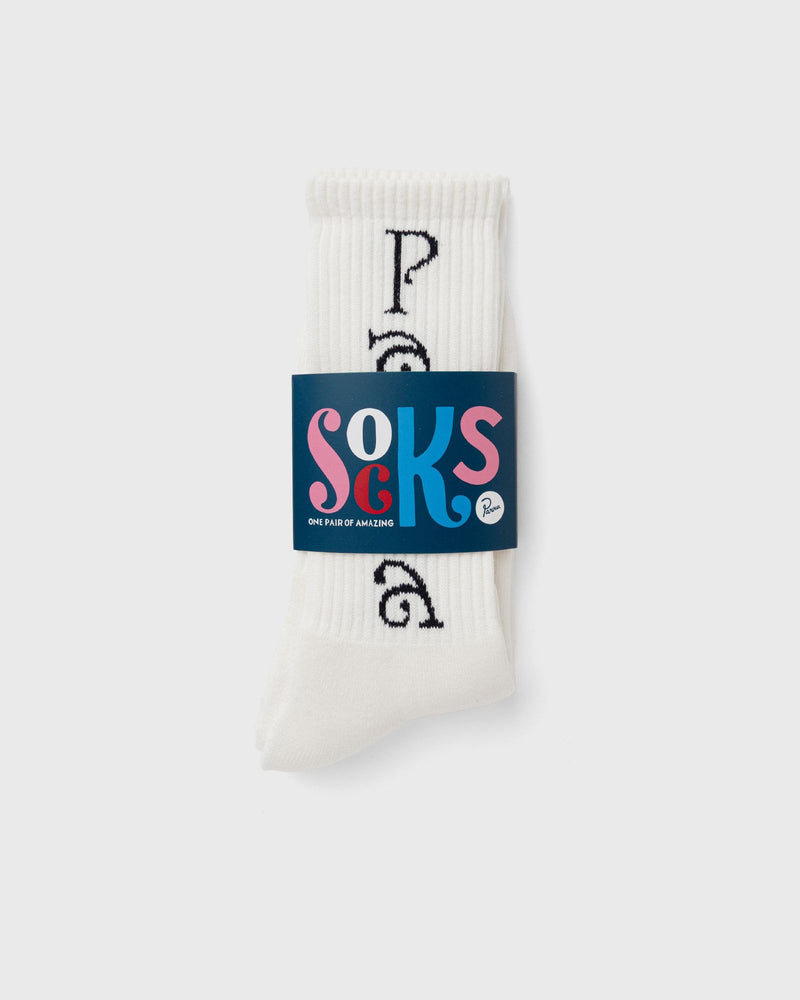 By Parra WEIRD TRAD LOGO CREW SOCKS white