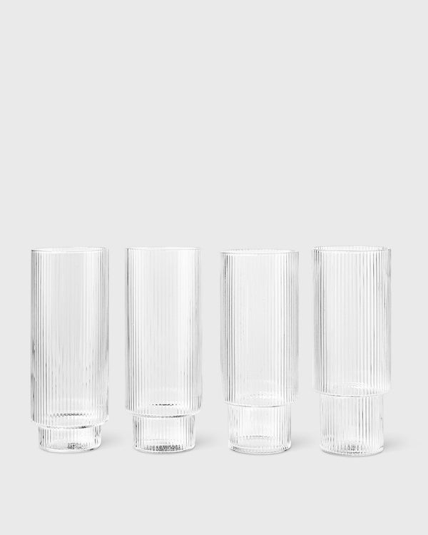 Ripple Long Drink Glasses - Set of 4