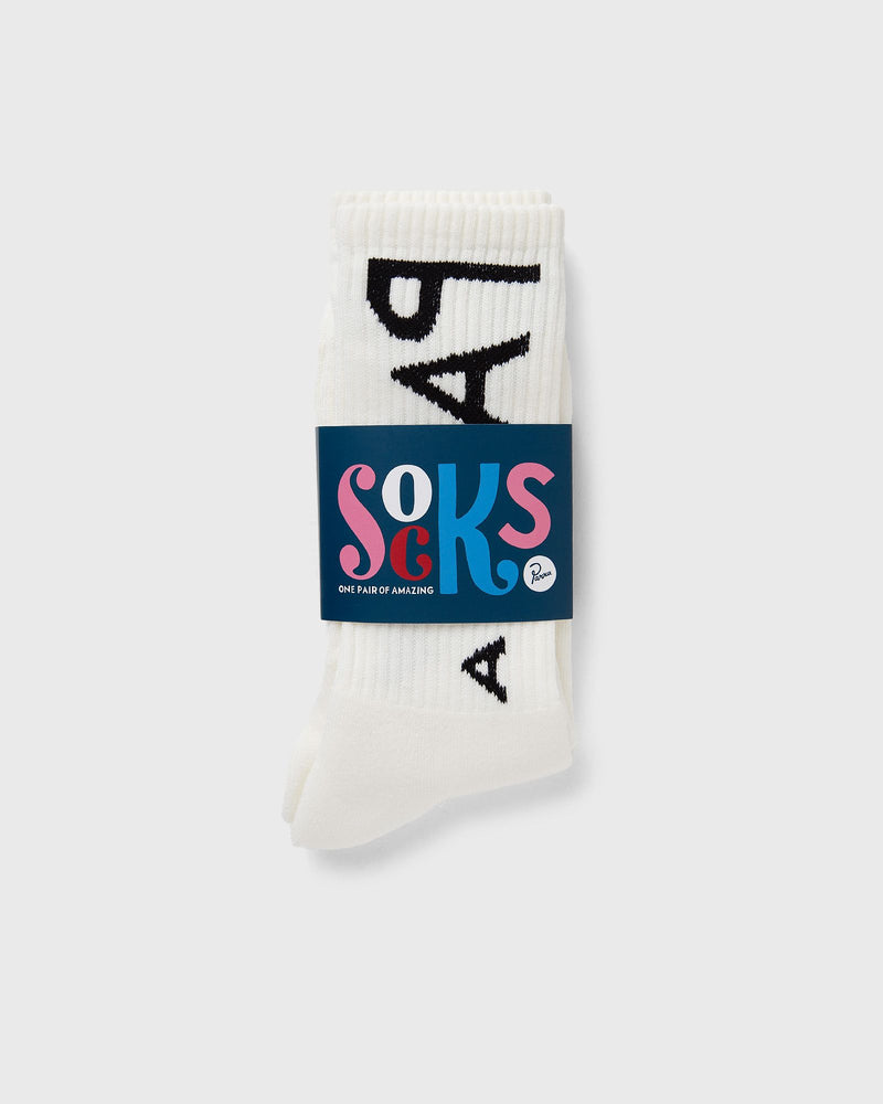 By Parra Reversed FLAG LOGO CREW Socks white