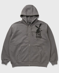 By Parra End the Bunny Zip Hooded Sweatshirt Grey