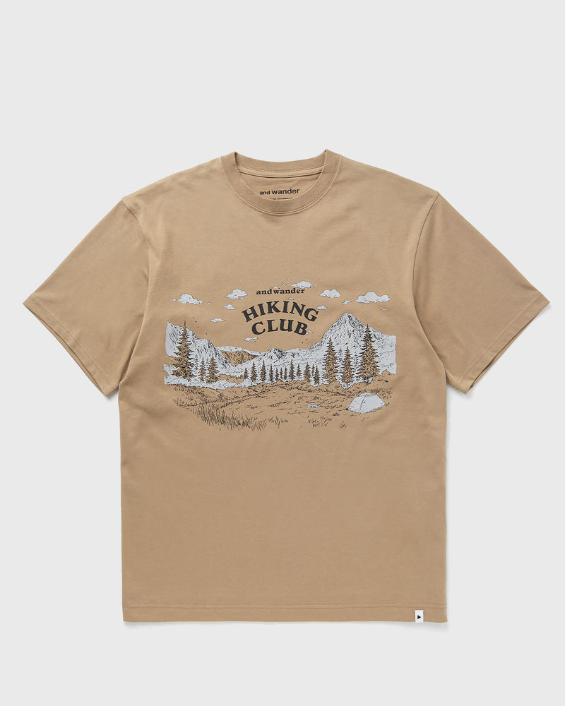 And Wander HIKING CLUB TEE brown