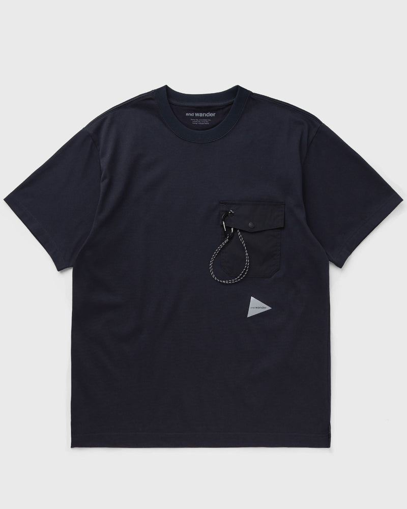 And Wander POCKET TEE blue