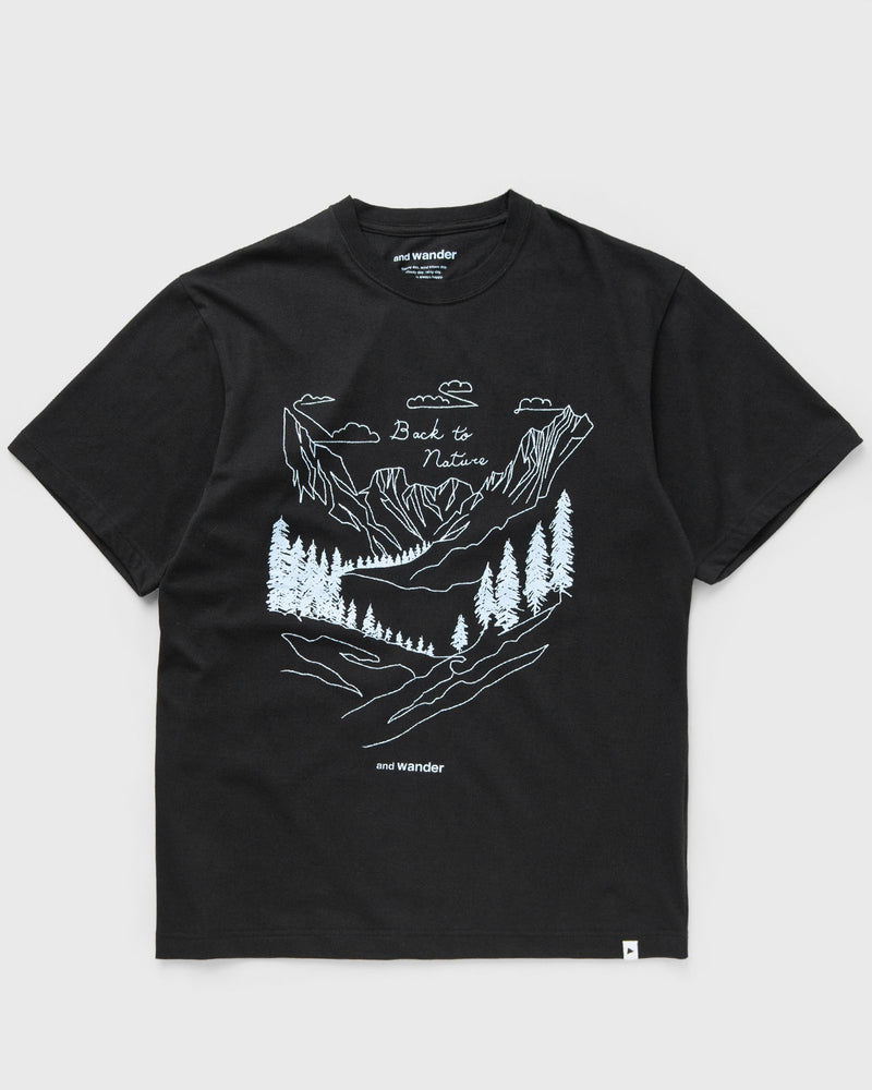 And Wander BACK TO NATURE PRINTED SS TEE black