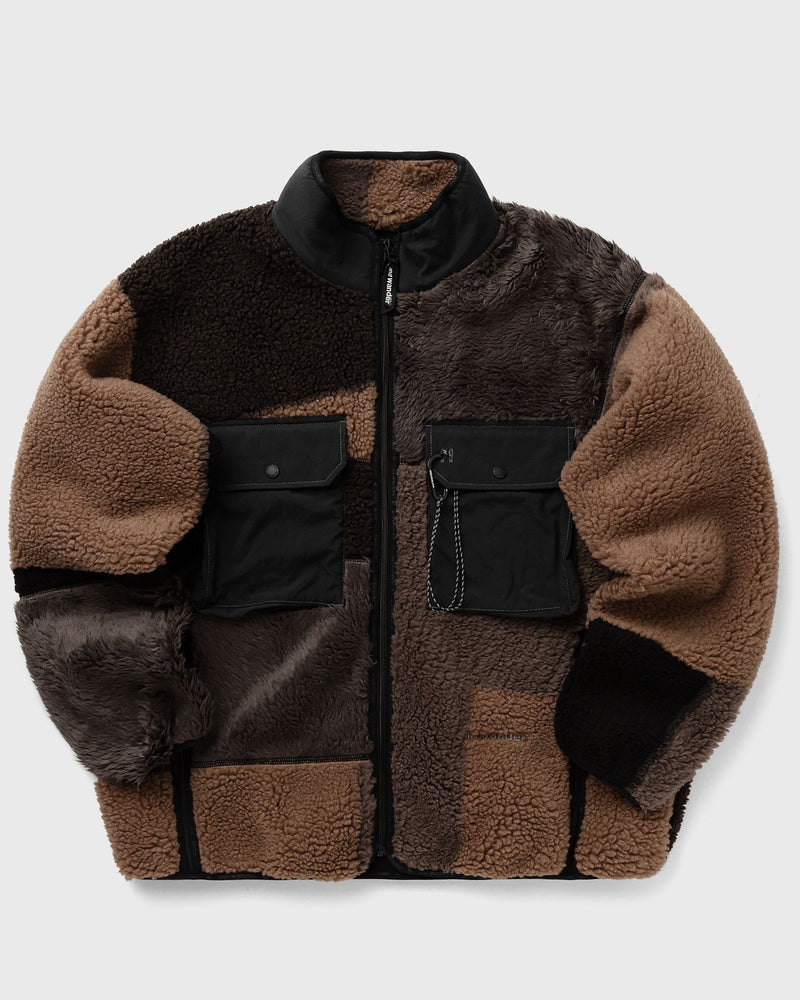 And Wander Mix Boa Jacket brown