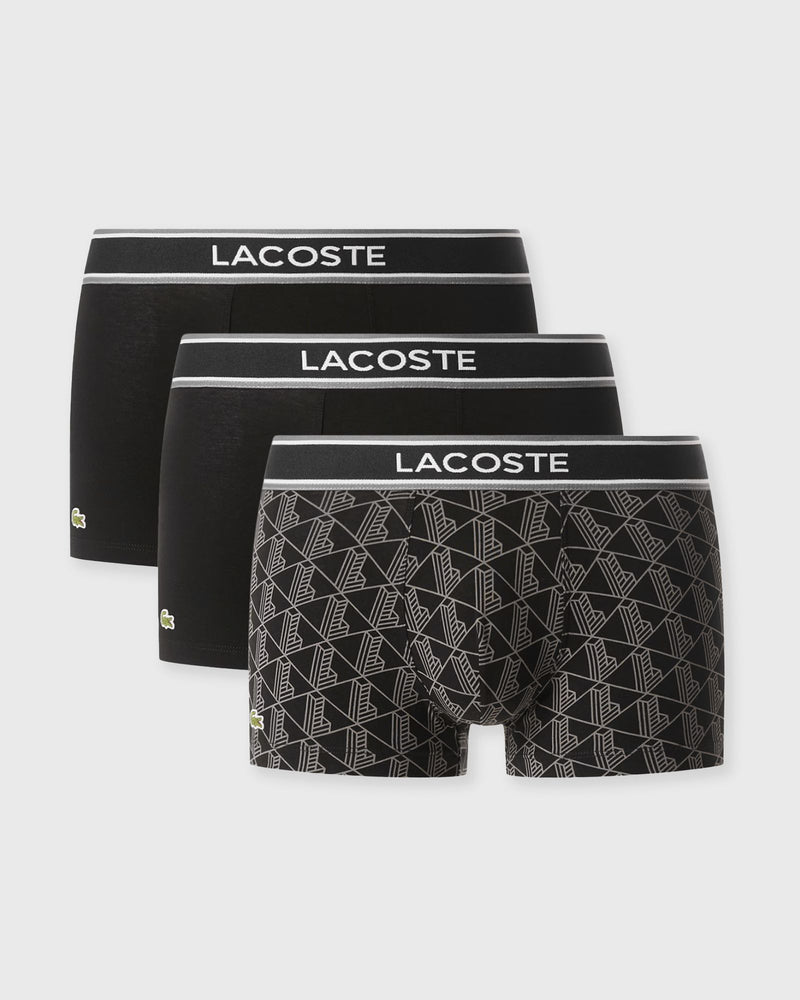 Lacoste COTTON STRETCH TRUNK 3PCK black