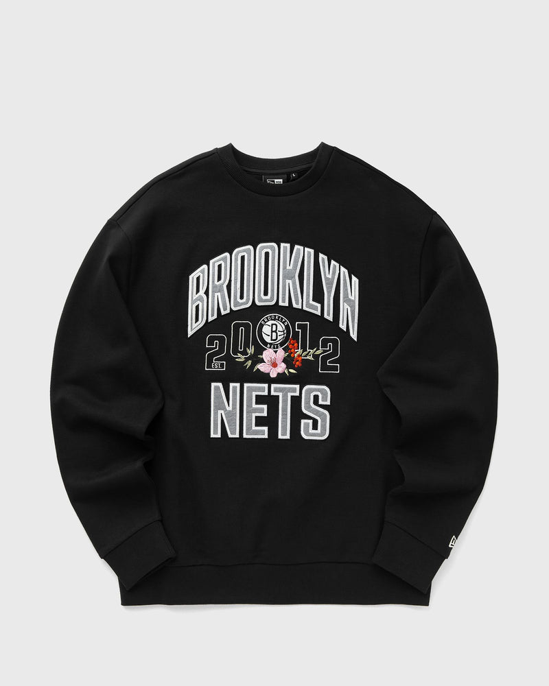 new era NBA FLORAL OS CREW BROOKLYN NETS black