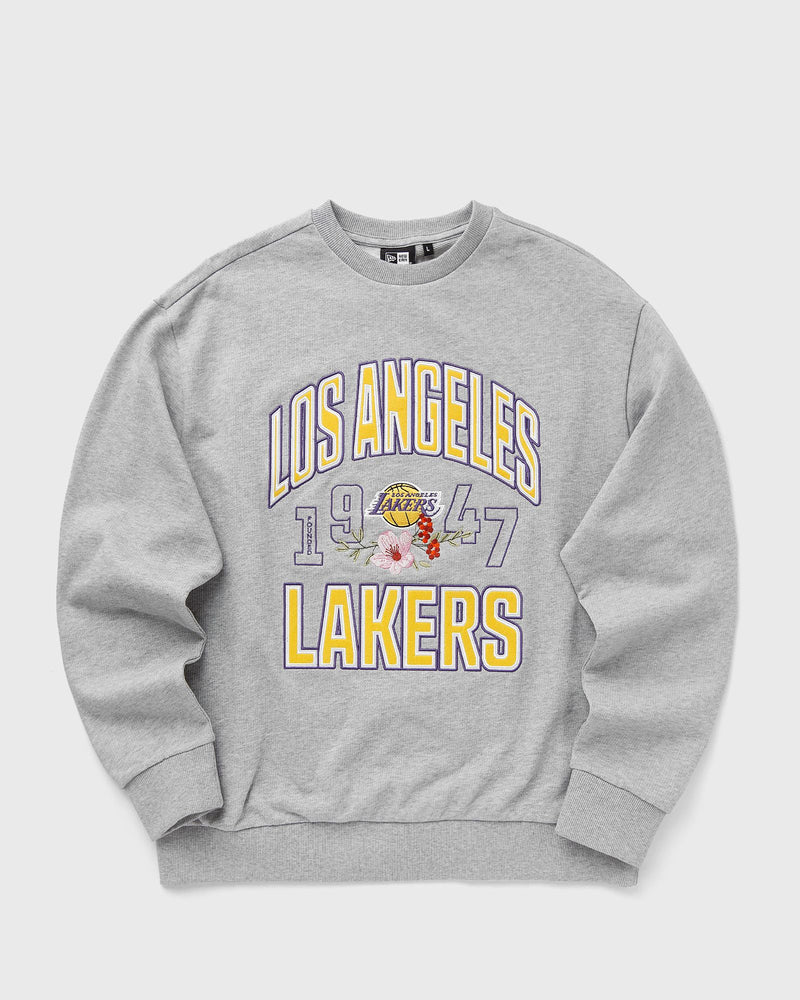 new era NBA FLORAL OS CREW LOS ANGELES LAKERS grey