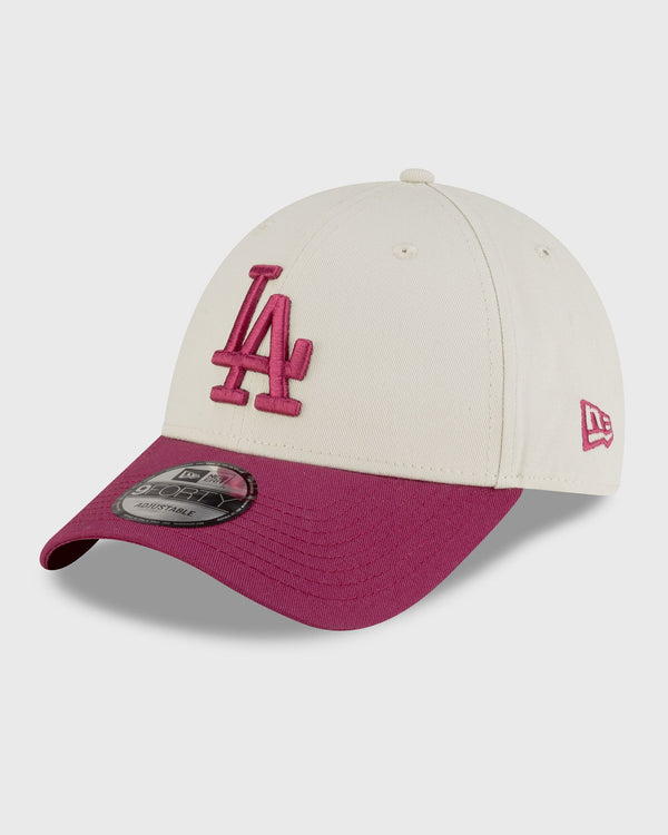 new era SIDE SCRIPT 9FORTY LOS ANGELES DODGERS red|beige