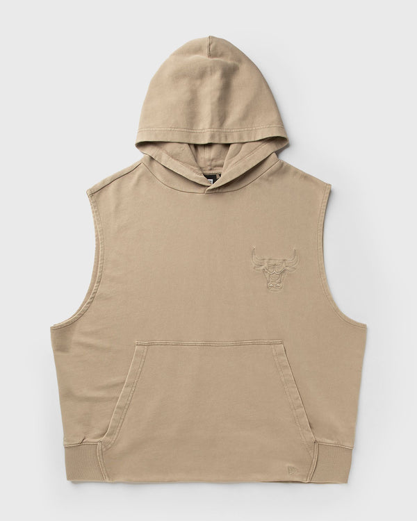 new era NBA WASHED SLEEVELESS HOODIE CHICAGO BULLS beige