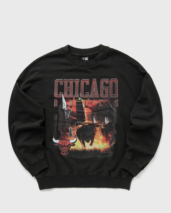 new era NBA WASHED GRPHC OS CREW HOODIE CHICAGO BULLS grey