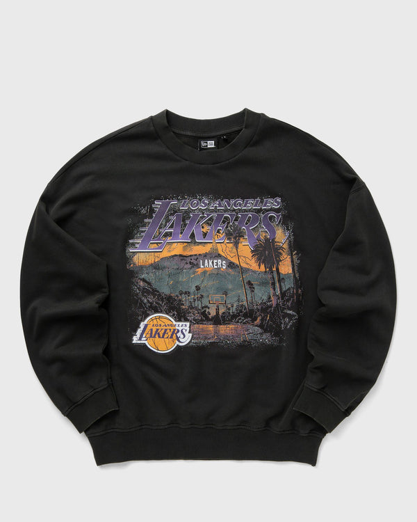 new era NBA WASHED GRPHC OS CREW HOODIE LOS ANGELES LAKERS grey