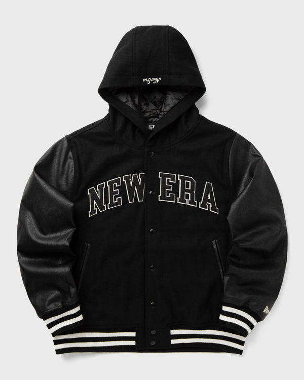 new era NE HOODED VARISTY JACKET black