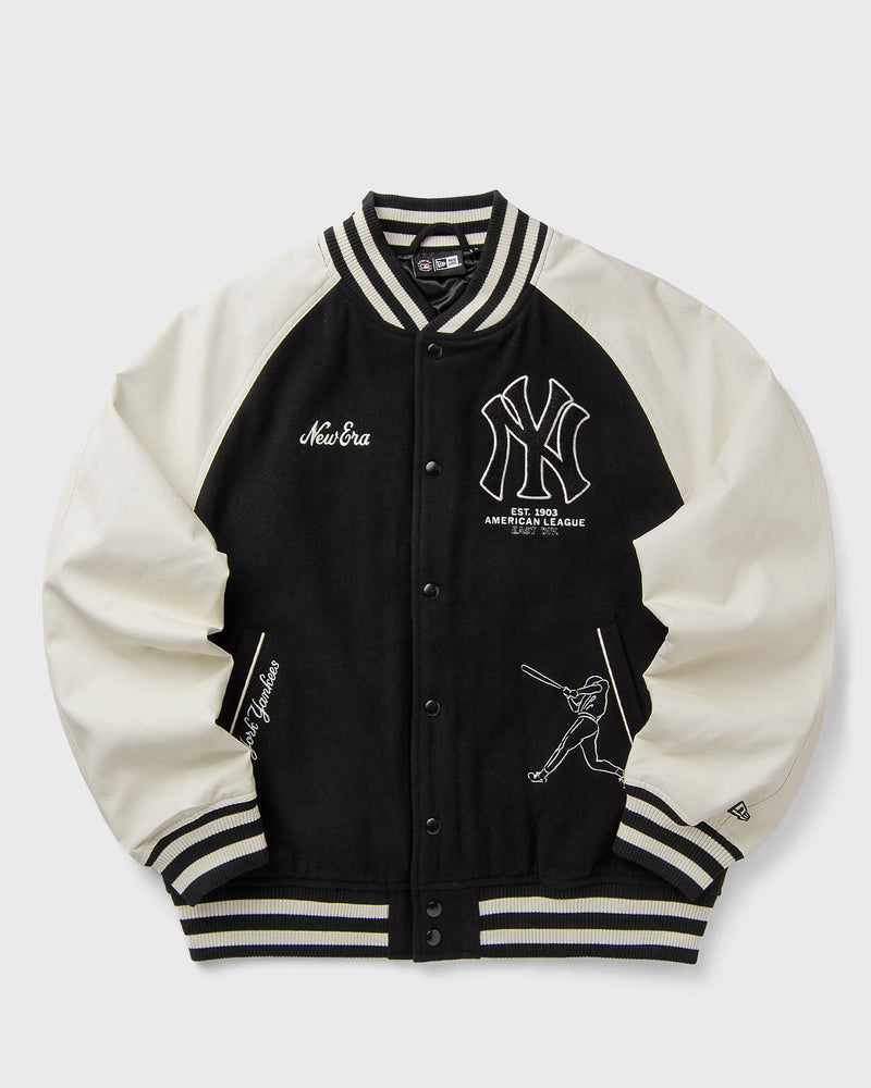 New Era Mlb Varsity Jacket New York Yankees Black|White