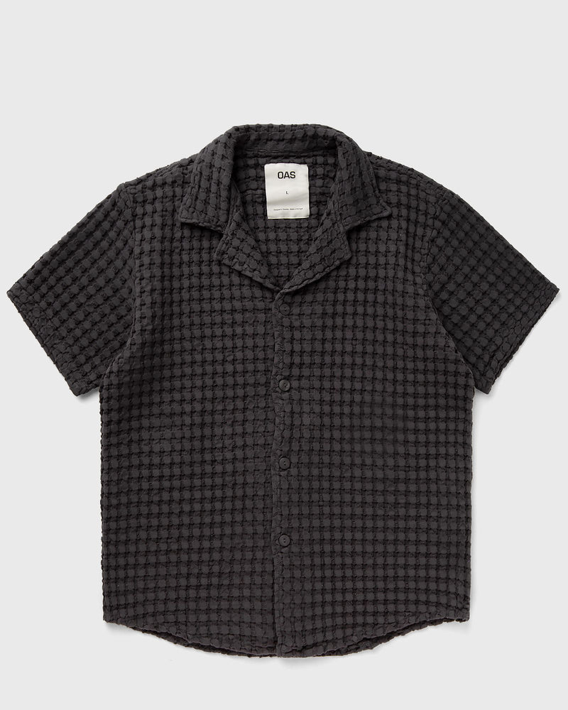 OAS Nearly Black Cuba Waffle Shirt black