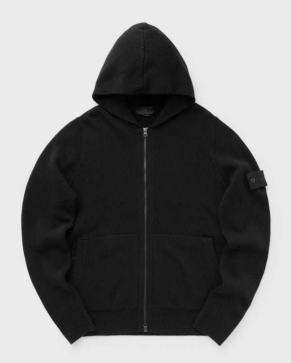 Stone Island GHOST GEELONG RWS WOOL CARDIGAN WITH HOOD black