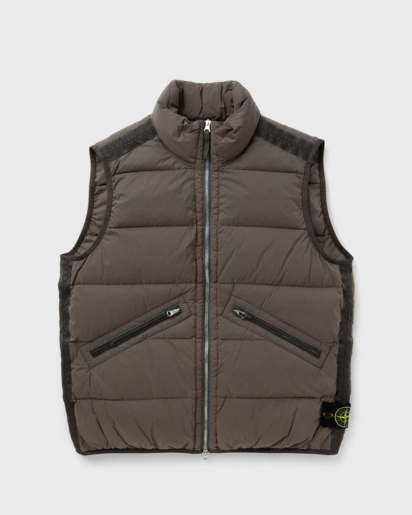 Stone Island SEAMLESS TUNNEL NYLON DOWN ZIP VEST brown