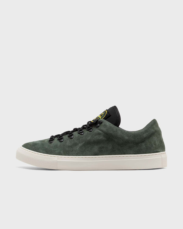 Stone Island SUEDE LEATHER LACE-UP SNEAKER green