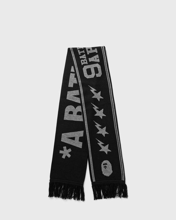 A Bathing Ape JACQUARD BAPE LOGO LONG SCARF black