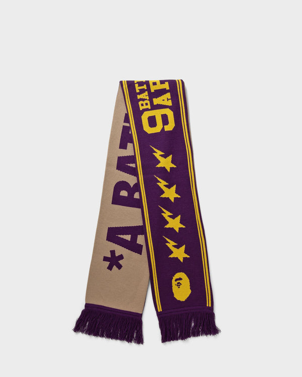 A Bathing Ape JACQUARD BAPE LOGO LONG SCARF purple