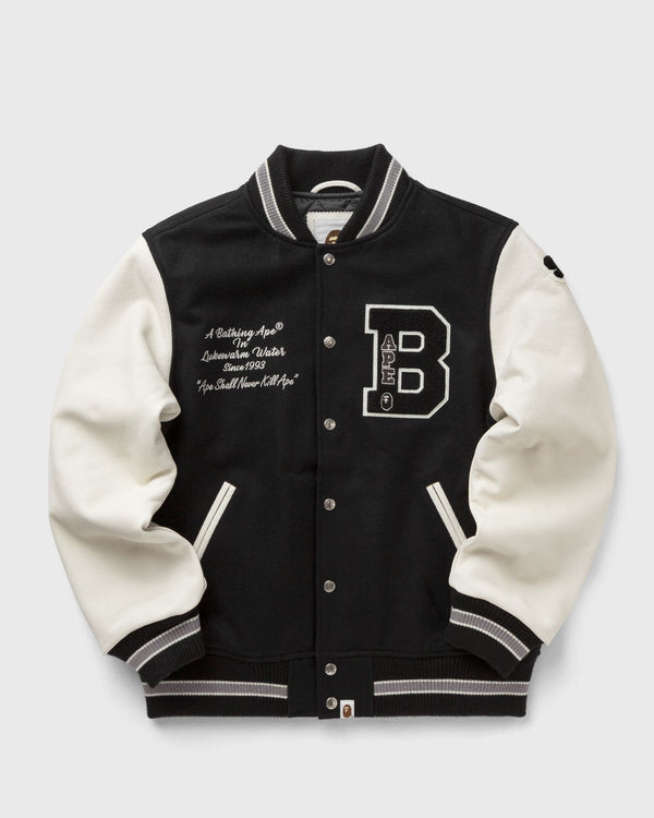 A Bathing Ape EMBROIDERY VARSITY JACKET black