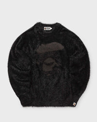 A Bathing Ape Ape Face Shaggy Sweater Black