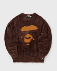 A Bathing Ape Ape Face Shaggy Sweater Brown