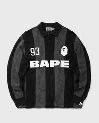 A Bathing Ape Sta Stripe Pattern Jacquardulti Logo Relaxed Fit Ls Tee Black