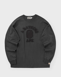 A Bathing Ape Garment Dye College Relaxed Fit Ls Tee Grey