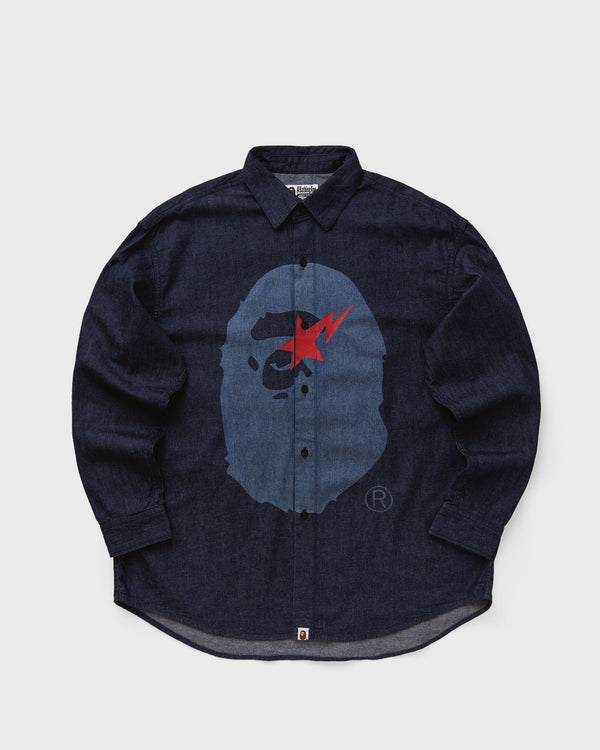 A Bathing Ape Sta Ape Head Relaxed Fit Denim L/S Shirts