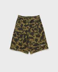 A Bathing Ape 1ST Camo Heavy Washed Relaxed Fit Sweat Shorts Green