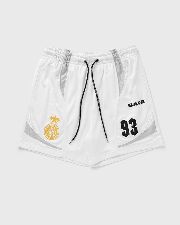 A Bathing Ape MULTI LOGO RELAXED FIT SOCCER SHORTS white