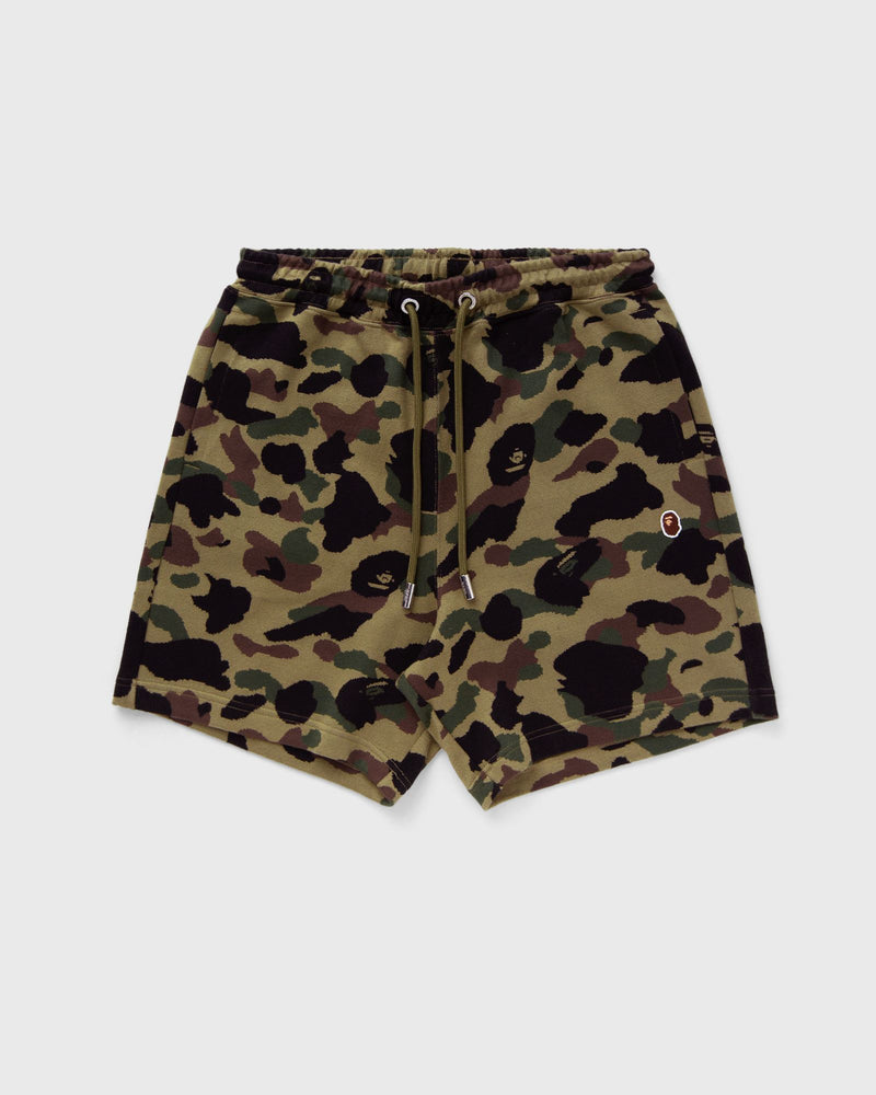 A Bathing Ape 1ST CAMO JACQUARD ONE POINT RELAXED FIT SWEAT SHORTS green
