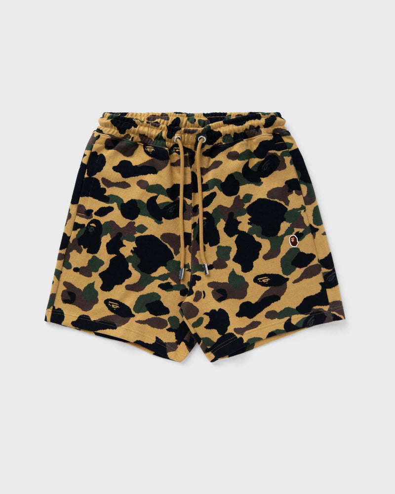 A Bathing Ape 1ST CAMO JACQUARD ONE POINT RELAXED FIT SWEAT SHORTS yellow