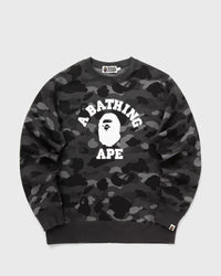A Bathing Ape Color Camo College Crewneck Sweatshirt Black
