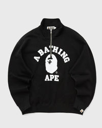 A Bathing Ape College Half Zip Relaxed Fit Crewneck Sweatshirt Black