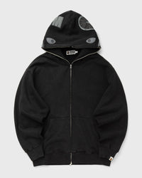 A Bathing Ape Garment Dye Shark Relaxed Fit Full Zip Hoodie Black