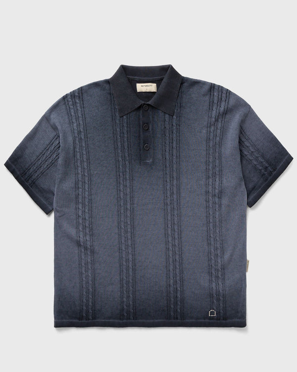 Reternity OIL WASHED POLO KNIT SHIRT blue