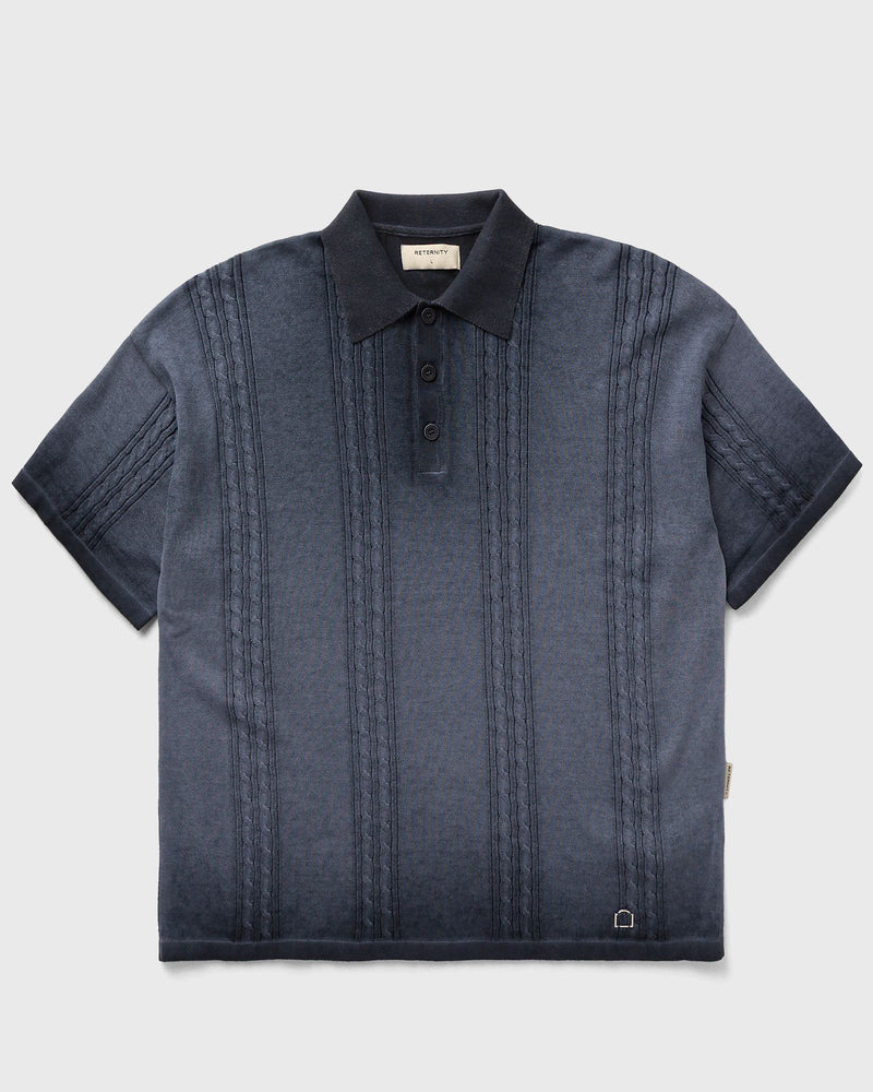 Reternity OIL WASHED POLO KNIT SHIRT blue