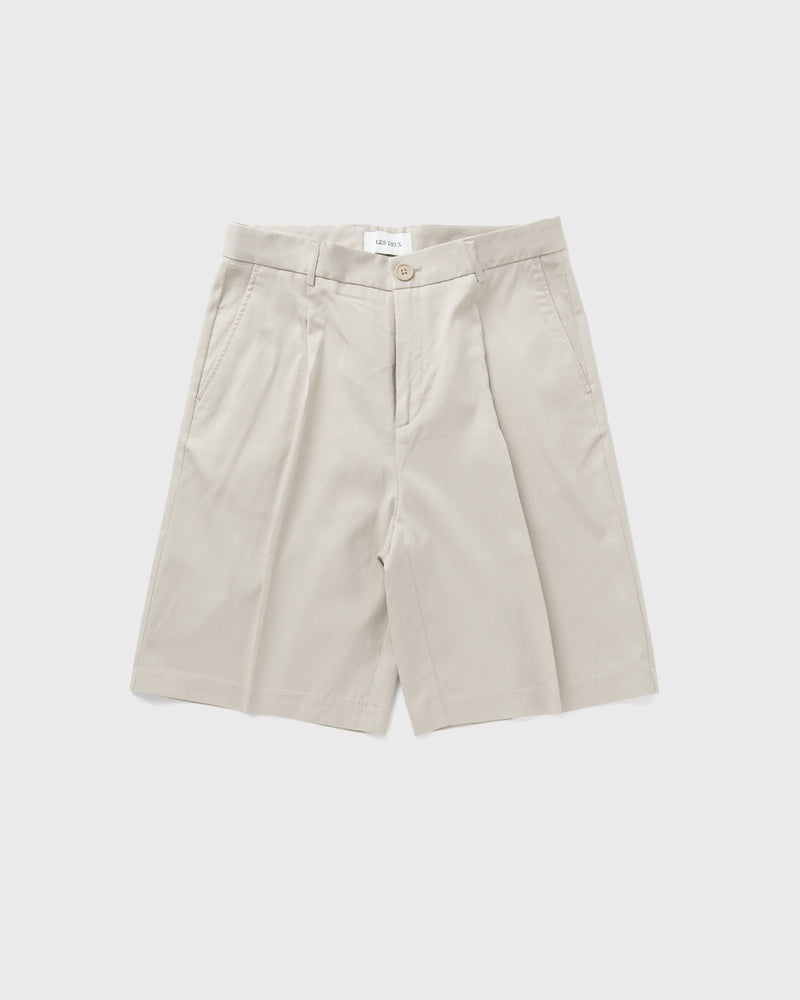 Les Deux Randall Pleated Twill Suiting Shorts beige