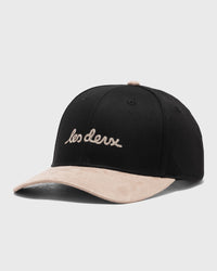 Les Deux Brad Contrast Suede Baseball Cap black|beige