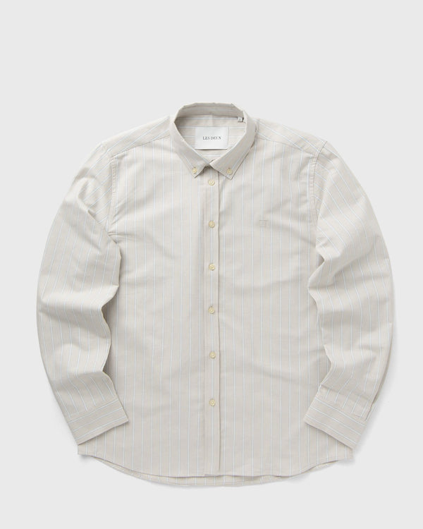 Les Deux Konrad Striped Oxford Shirt beige