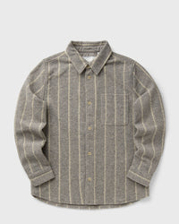 Les Deux Lennon Wool Pinstripe Overshirt grey