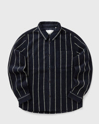 Les Deux Lennon Wool Pinstripe Overshirt blue