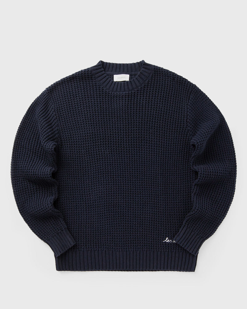 Les Deux Alvin Waffle Crewneck Knit blue