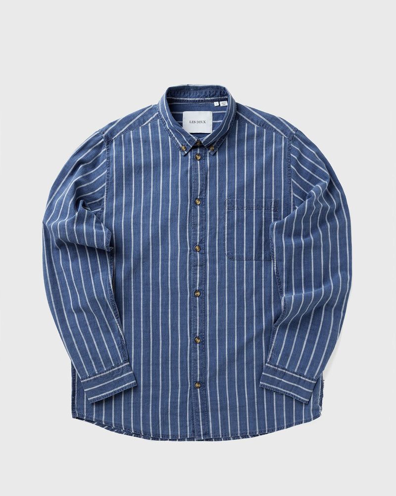Les Deux Kash Indigo Stripe Shirt Blue