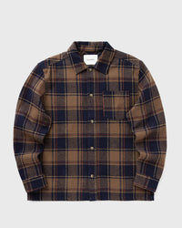 Les Deux Loan Check Twill Overshirt brown